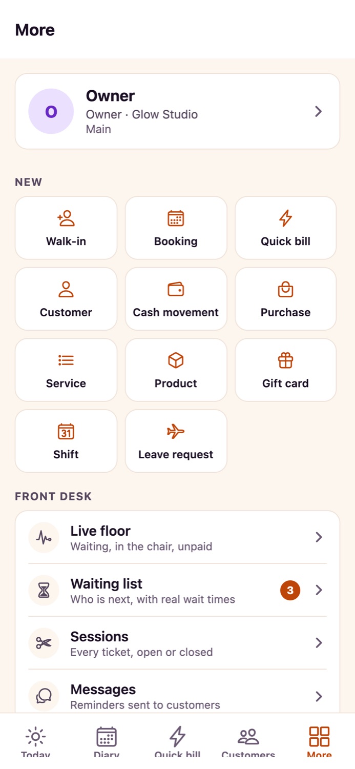 More: shortcuts to create anything, and every other screen
